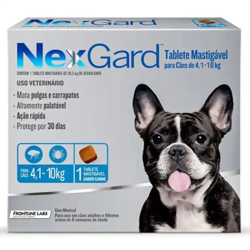 NEXGARD MÉDIO TAB 4 A 10KG (UNID)